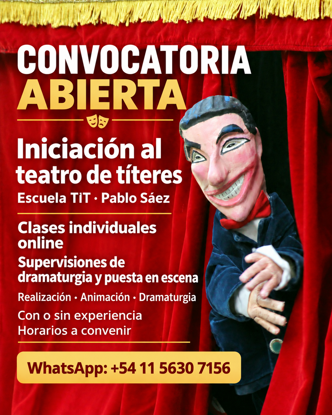 Convocatoria abierta de Escuela TIT con Pablo Sáez